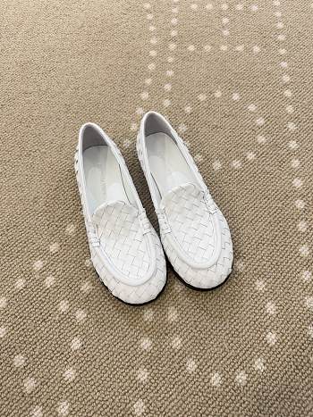 Fortok Bottega Veneta Silenzio Intrecciato Leather Loafers White 