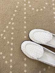 Fortok Bottega Veneta Silenzio Intrecciato Leather Loafers White  - 5