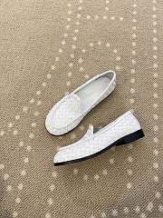Fortok Bottega Veneta Silenzio Intrecciato Leather Loafers White  - 3