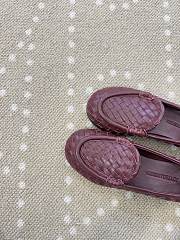 Fortok Bottega Veneta Silenzio Intrecciato Leather Loafers Burgundy - 3