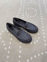 Fortok Bottega Veneta Silenzio Intrecciato Leather Loafers Fondant - 1
