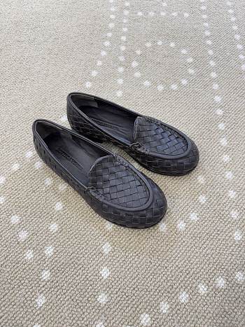 Fortok Bottega Veneta Silenzio Intrecciato Leather Loafers Fondant