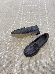 Fortok Bottega Veneta Silenzio Intrecciato Leather Loafers Fondant - 4