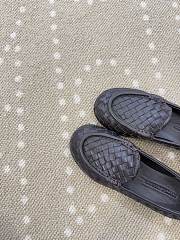 Fortok Bottega Veneta Silenzio Intrecciato Leather Loafers Fondant - 3