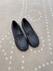 Fortok Bottega Veneta Silenzio Intrecciato Leather Loafers Black - 1
