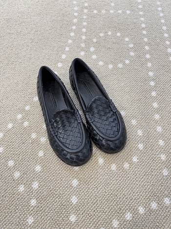 Fortok Bottega Veneta Silenzio Intrecciato Leather Loafers Black