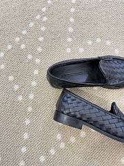 Fortok Bottega Veneta Silenzio Intrecciato Leather Loafers Black - 5