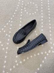 Fortok Bottega Veneta Silenzio Intrecciato Leather Loafers Black - 2