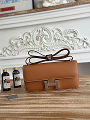 Fortok Hermes Constance Elan Epsom Leather Brown/Silver 24cm - 1