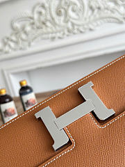 Fortok Hermes Constance Elan Epsom Leather Brown/Silver 24cm - 4