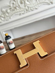 Fortok Hermes Constance Elan Epsom Leather Brown/Gold 24cm - 2
