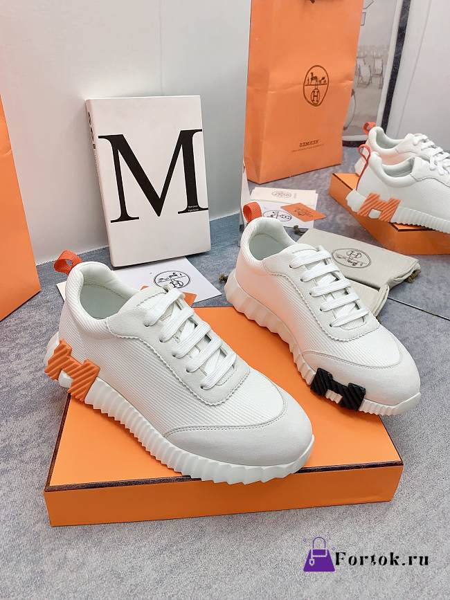 Fortok Hermès Bouncing Sneakers Unisex White 01 - 1
