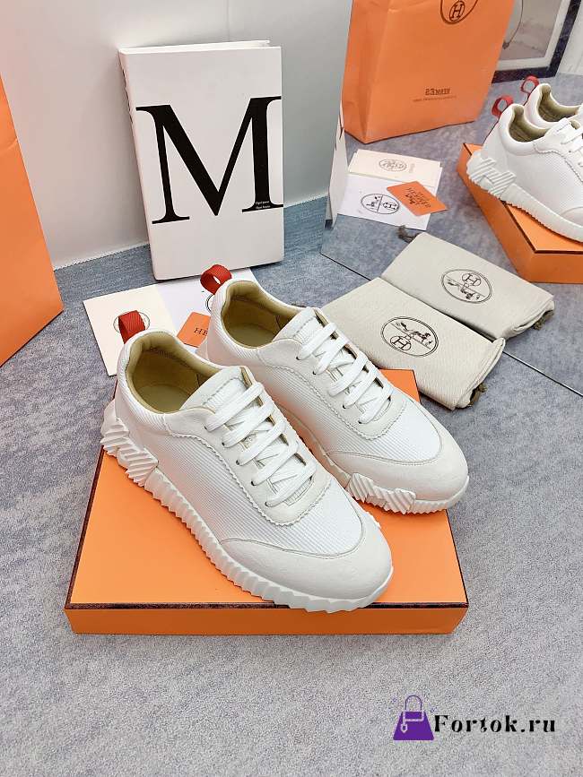 Fortok Hermès Bouncing Sneakers Unisex White 02 - 1