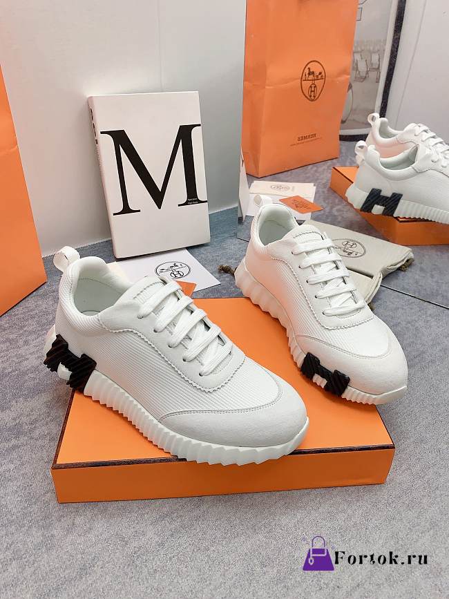 Fortok Hermès Bouncing Sneakers Unisex White 03 - 1