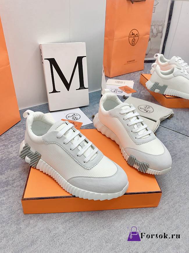 Fortok Hermès Bouncing Sneakers Unisex White 05 - 1