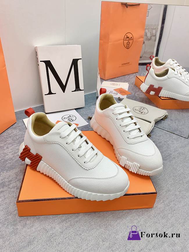 Fortok Hermès Bouncing Sneakers Unisex White 06 - 1