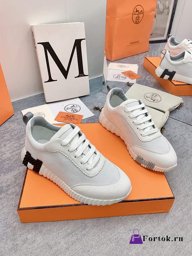 Fortok Hermès Bouncing Sneakers Unisex White 07 - 1