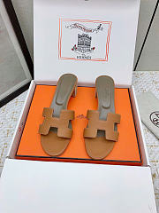 Fortok Hermès Oasis Sandals Epsom Leather Brown 5cm - 1