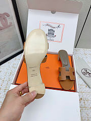Fortok Hermès Oasis Sandals Epsom Leather Brown 5cm - 6