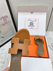 Fortok Hermès Oasis Sandals Epsom Leather Brown 5cm - 4