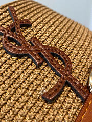 Fortok Saint Laurent Woven Straw Boater Hat Buckled Strap  - 6
