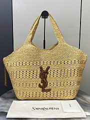 Fortok Saint Laurent Icare Tote Bag Raffia 37–55 x 43 x 5 cm - 1