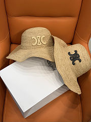 Fortok Celine Woven Raffia Bucket Hat - 1