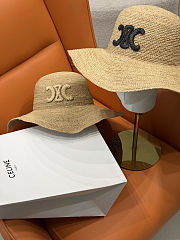 Fortok Celine Woven Raffia Bucket Hat - 5