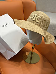 Fortok Celine Woven Raffia Bucket Hat - 6