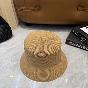 Fortok Tory Burch Woven Straw Bucket Hat Beige - 6