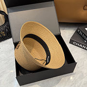 Fortok Tory Burch Woven Straw Bucket Hat Beige - 5