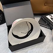 Fortok Tory Burch Woven Straw Bucket Hat White - 3