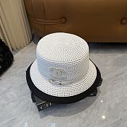 Fortok Celine Woven Cloche Hat White - 5