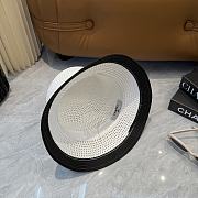 Fortok Celine Woven Cloche Hat White - 4