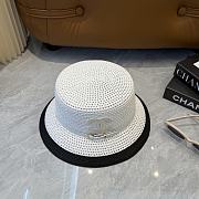 Fortok Celine Woven Cloche Hat White - 2