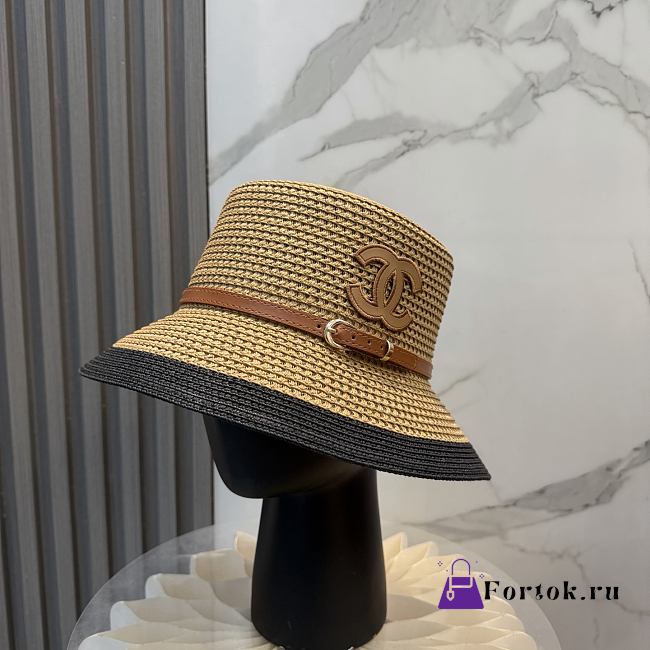 Fortok Celine Woven Cloche Hat Brown - 1