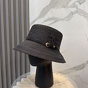 Fortok Celine Woven Cloche Hat Black - 1