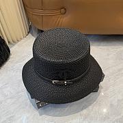 Fortok Celine Woven Cloche Hat Black - 5