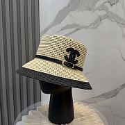 Fortok Celine Woven Cloche Hat Beige - 1