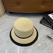 Fortok Celine Woven Cloche Hat Beige - 4