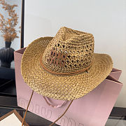 Fortok Miu Miu Woven Straw Cowboy-style Sun Hat - 4