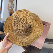 Fortok Miu Miu Woven Straw Cowboy-style Sun Hat - 3