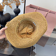 Fortok Miu Miu Woven Straw Cowboy-style Sun Hat - 2
