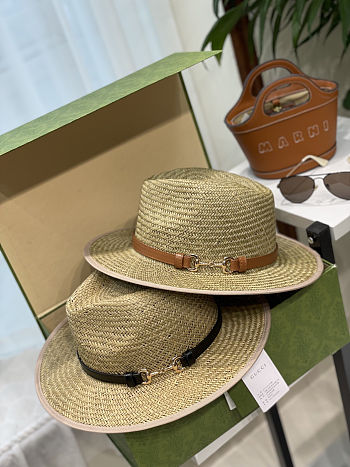 Fortok Gucci Straw Fedora-style Sun Hat