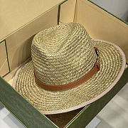 Fortok Gucci Straw Fedora-style Sun Hat - 4