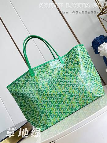 Fortok Goyard Saint Louis GM Tote Bag Meadow Green 40x20x32cm