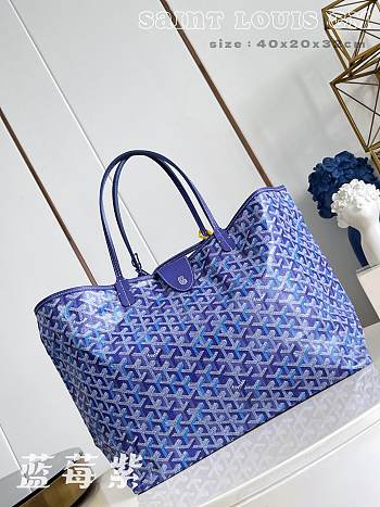 Fortok Goyard Saint Louis GM Tote Bag Blueberry Purple 40x20x32cm 