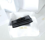 Fortok Dior Cannage Lambskin Lady Dior Freesia Card Holder Black 10.5x8x0.5cm - 2