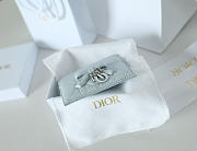 Fortok Dior Cannage Lambskin Lady Dior Freesia Card Holder Light Blue 10.5x8x0.5cm - 5