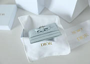 Fortok Dior Cannage Lambskin Lady Dior Freesia Card Holder Light Blue 10.5x8x0.5cm - 4